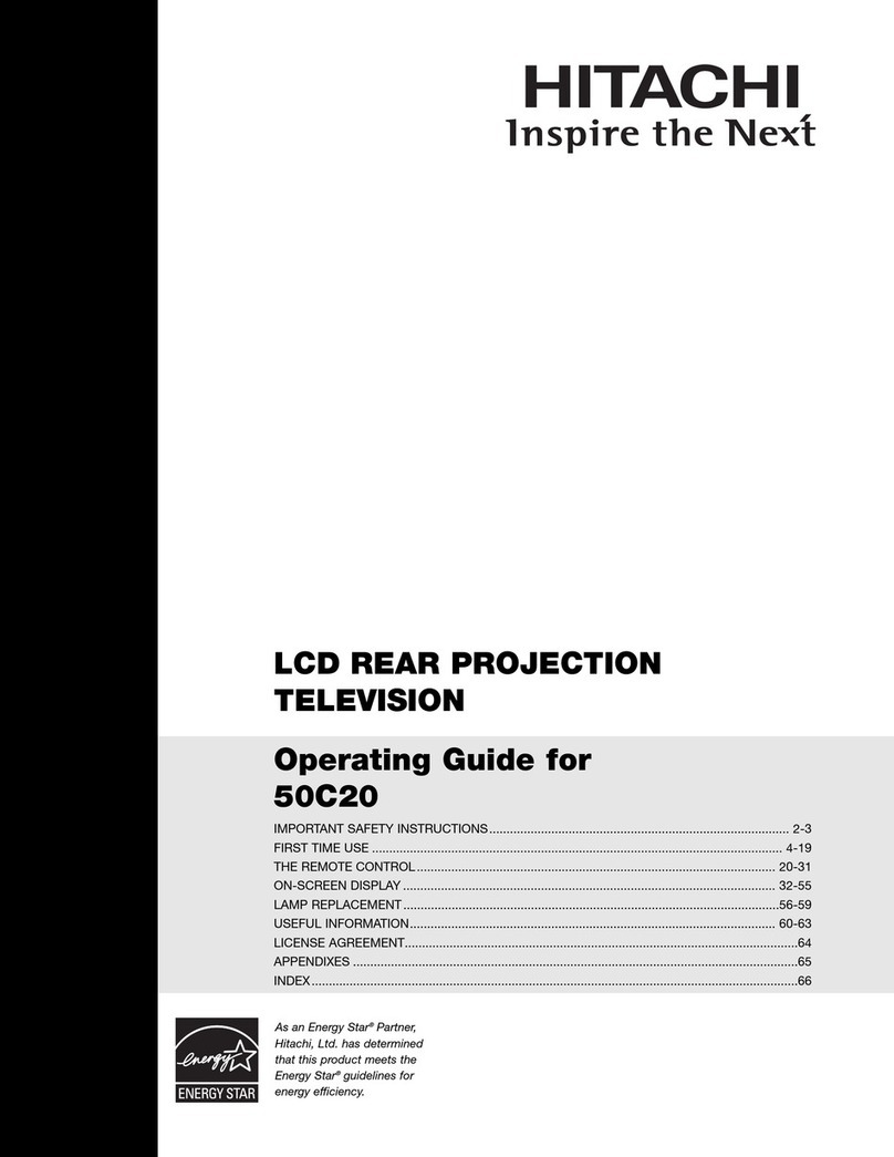 Hitachi 50C20 - LCD Projection TV User manual