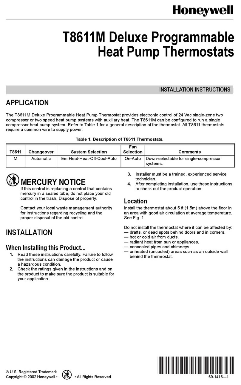 Honeywell Tradeline T8611M User manual