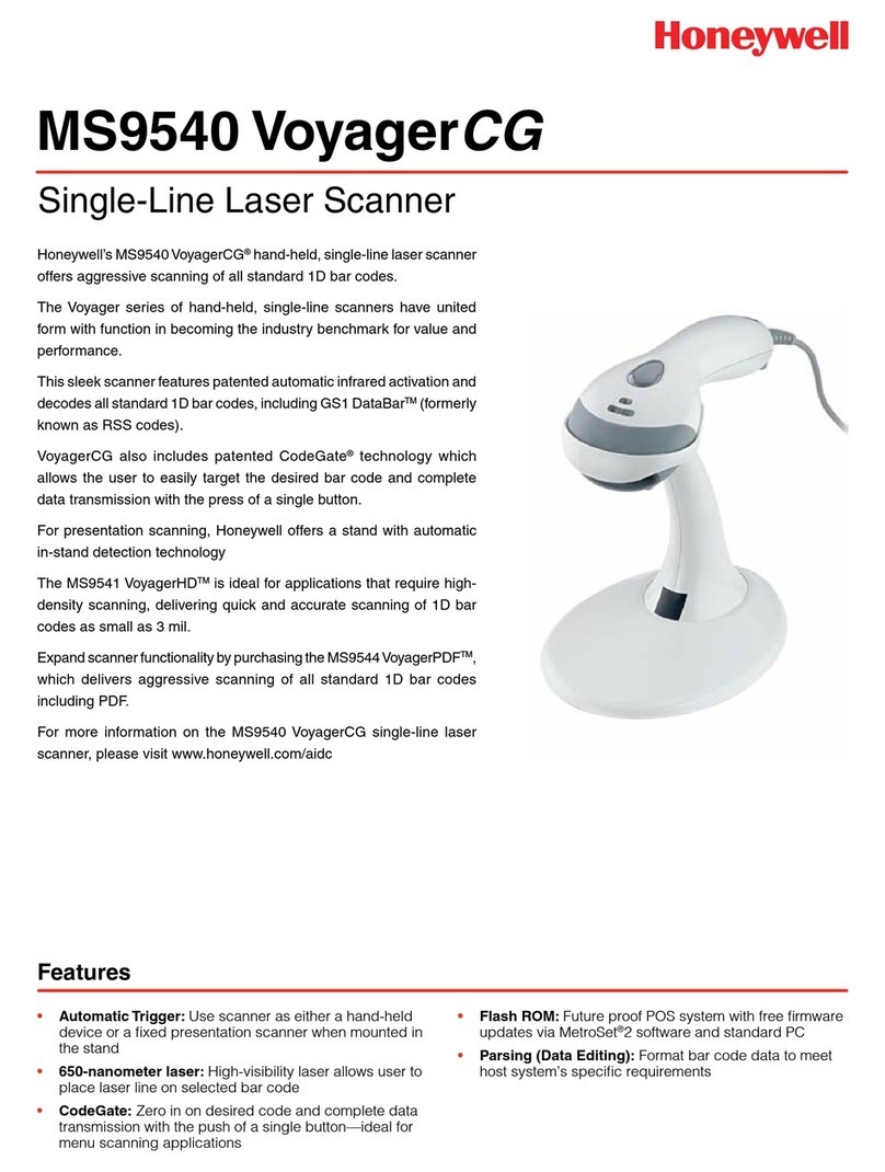 Honeywell VoyagerCG MS9540 Specification sheet