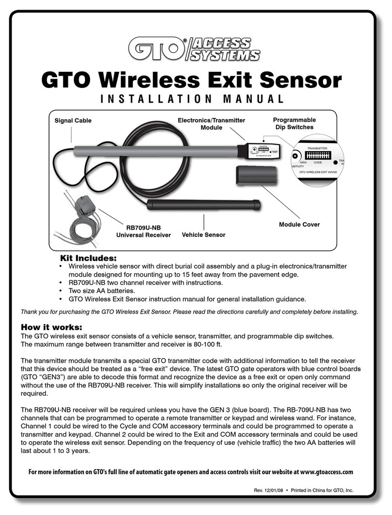 GTO Wireless Exit Sensors GTO installation manual