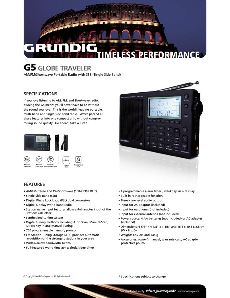 Grundig G5 GLOBE TRAVELER User manual