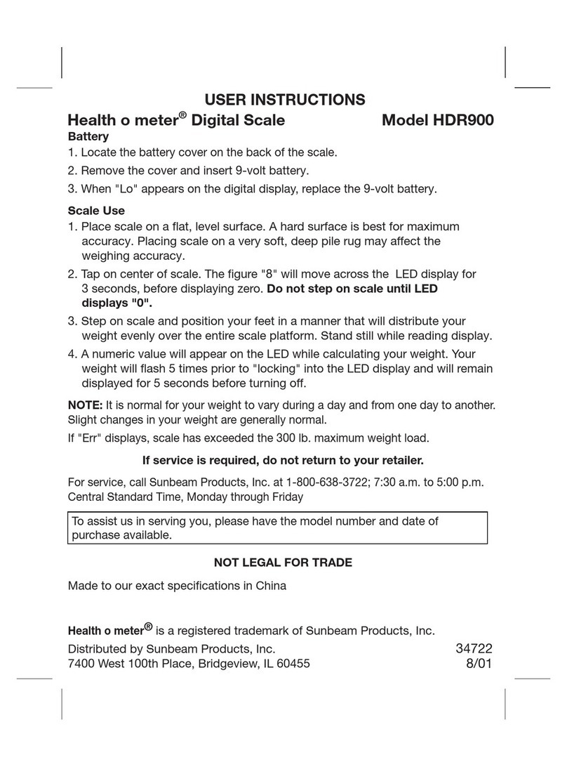 Health O Meter HDR900 User manual