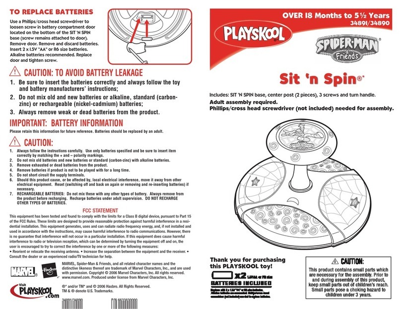 Playskool Sit `n Spin 34891/34890 User manual Playskool Sit `n Spin 34891/34890 User manual