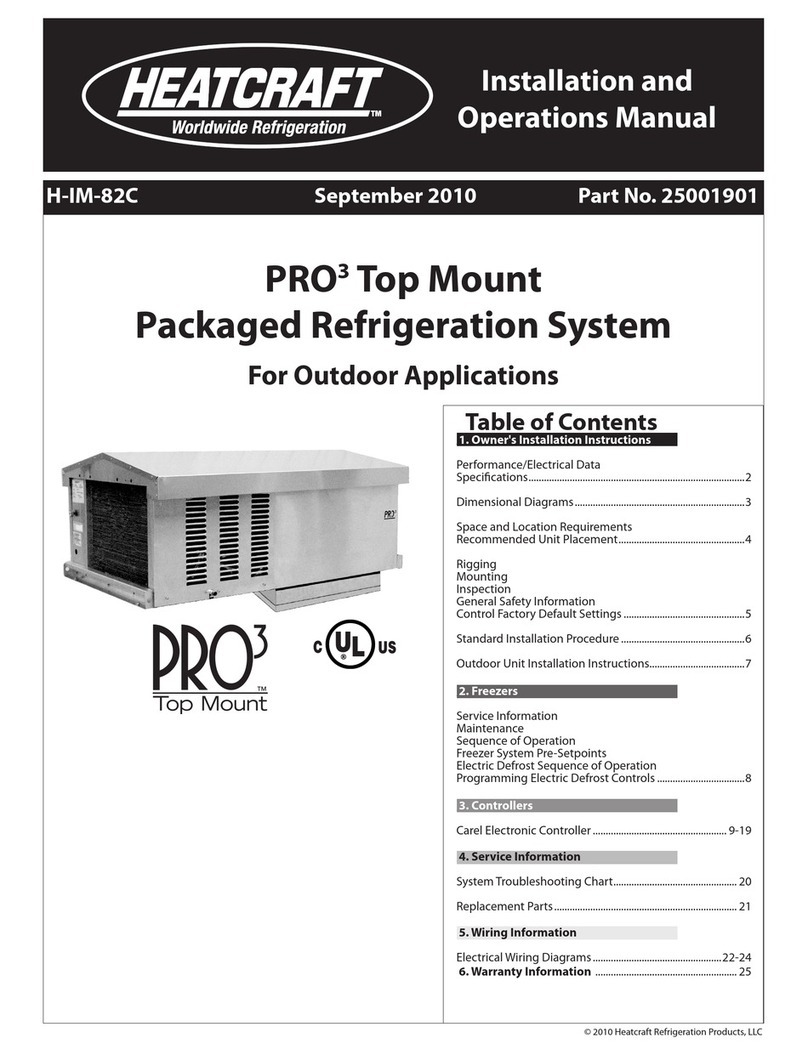 Heatcraft Refrigeration Products PRO TOP MOUNT H-IM-82C User manual