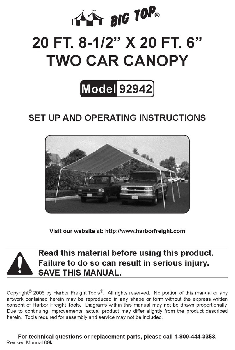 Harbor Freight Tools BIG TOP 92942 Set up and operating instructions