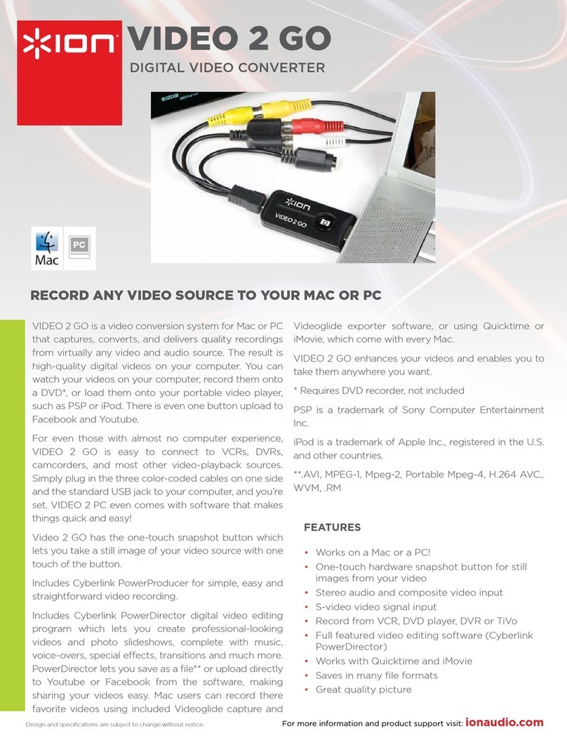 ION VIDEO 2 GO User manual
