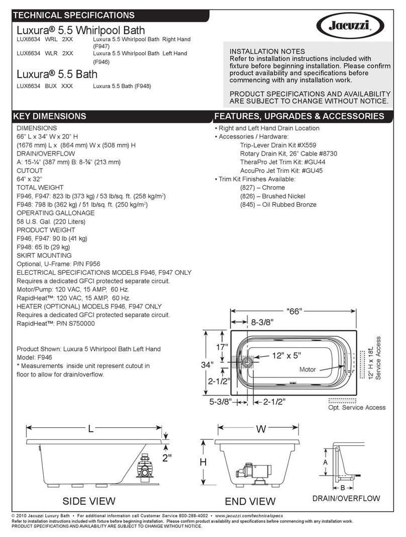 Jacuzzi LUXURA F946 User manual