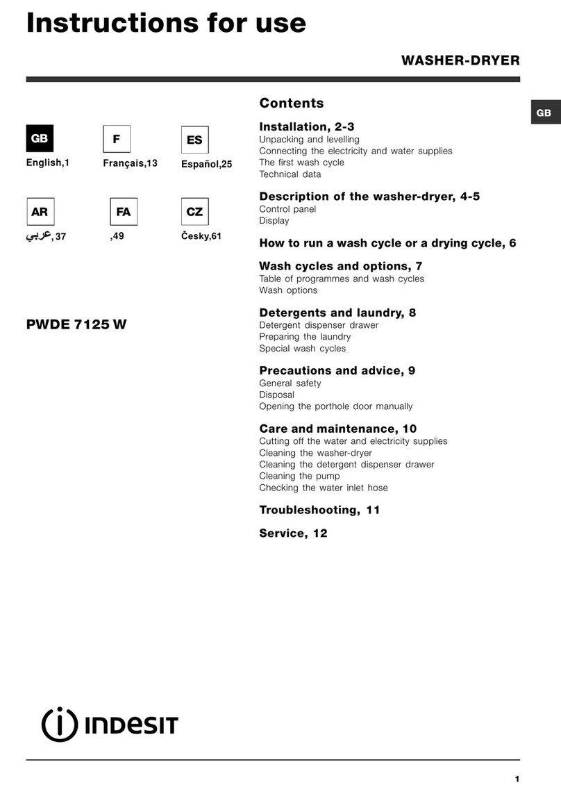 Indesit PWDE 7125 W Instructions for use