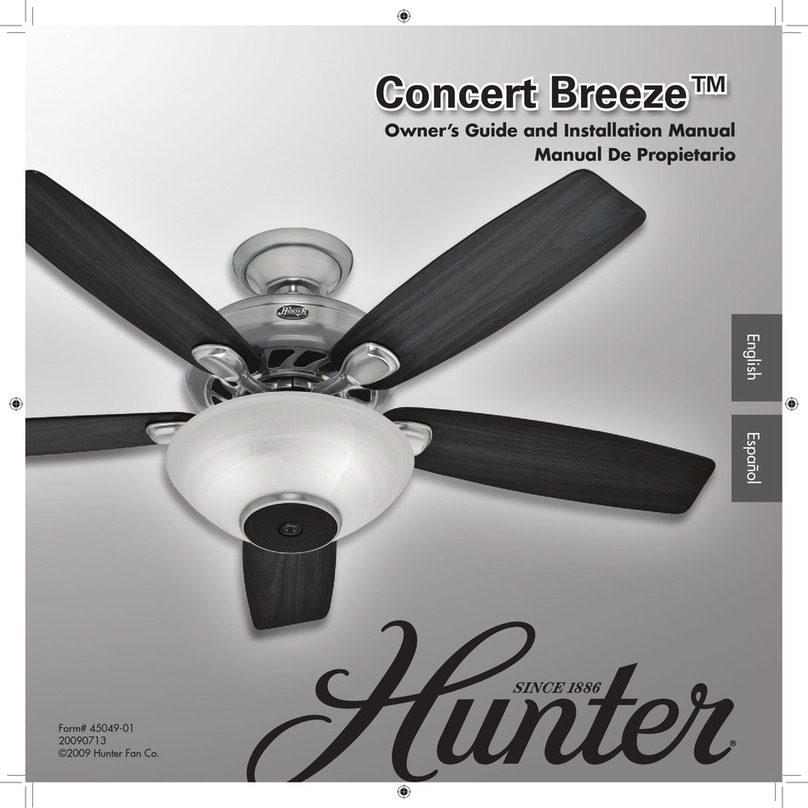 Hunter Concert Breeze 45049-01 Owners and installation manual