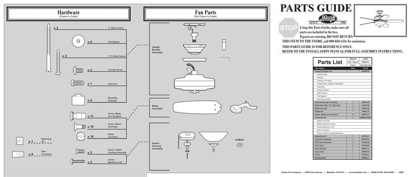 Hunter 23902 Parts guide