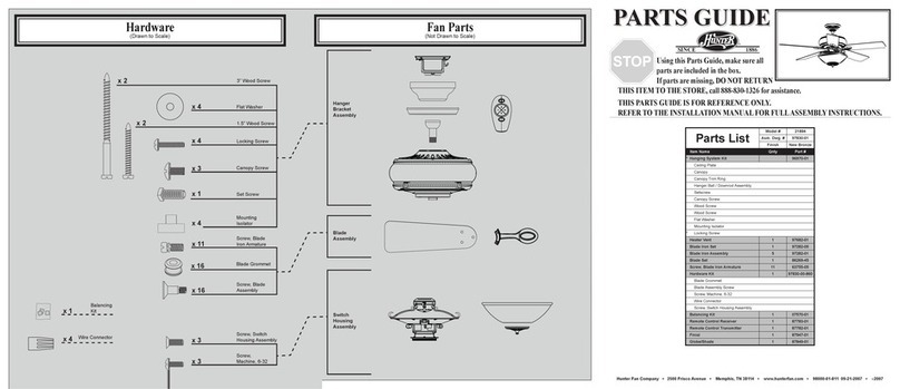 Hunter 21894 Parts guide