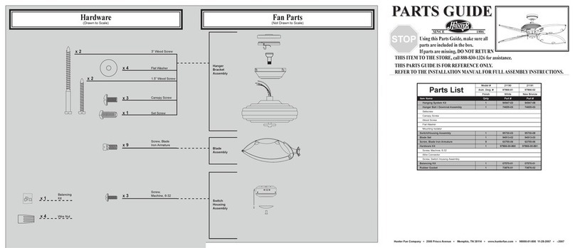 Hunter 21190 Parts guide