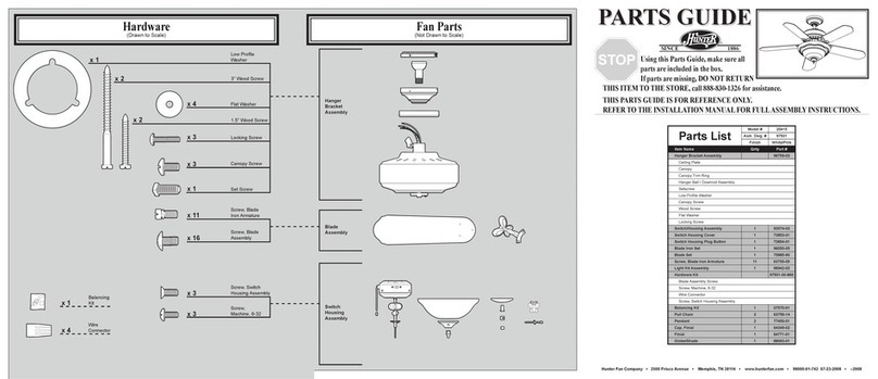 Hunter 20415 Parts guide