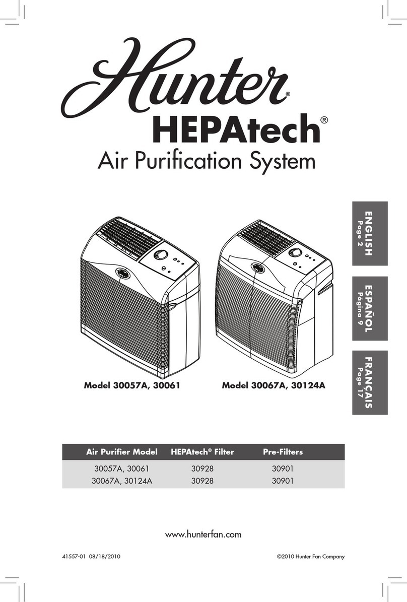 Hunter HEPATECH 30057A user manual