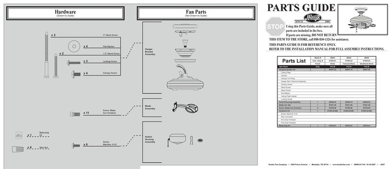 Hunter 28543 Parts guide