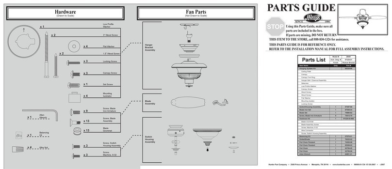 Hunter 28481 Parts guide