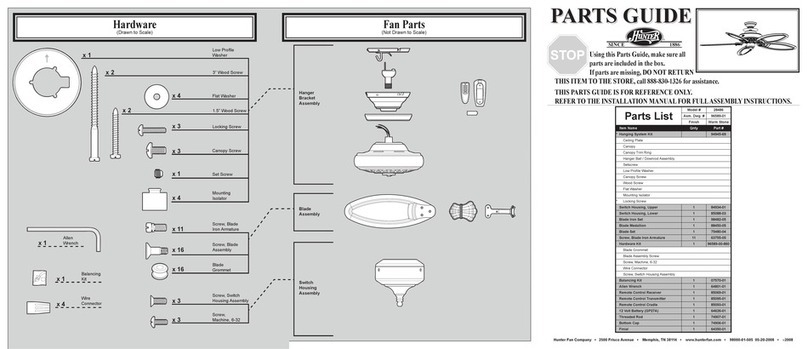 Hunter 28486 Parts guide Hunter 28486 Parts guide