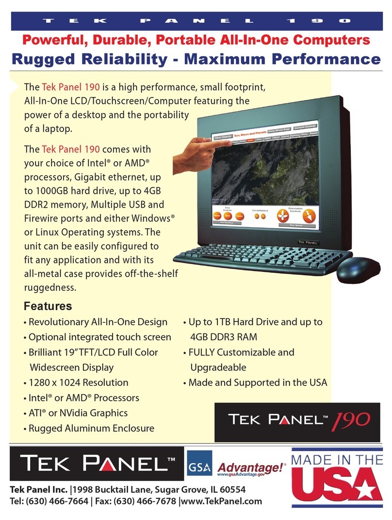 Tek Panel All-In-One LCD/Touchscreen/Computer Tek Panel... User manual