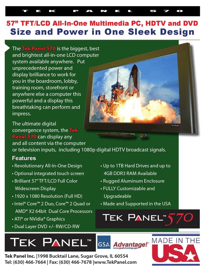 Tek Panel 57" TFT/LCD Tek Panel 570 User manual
