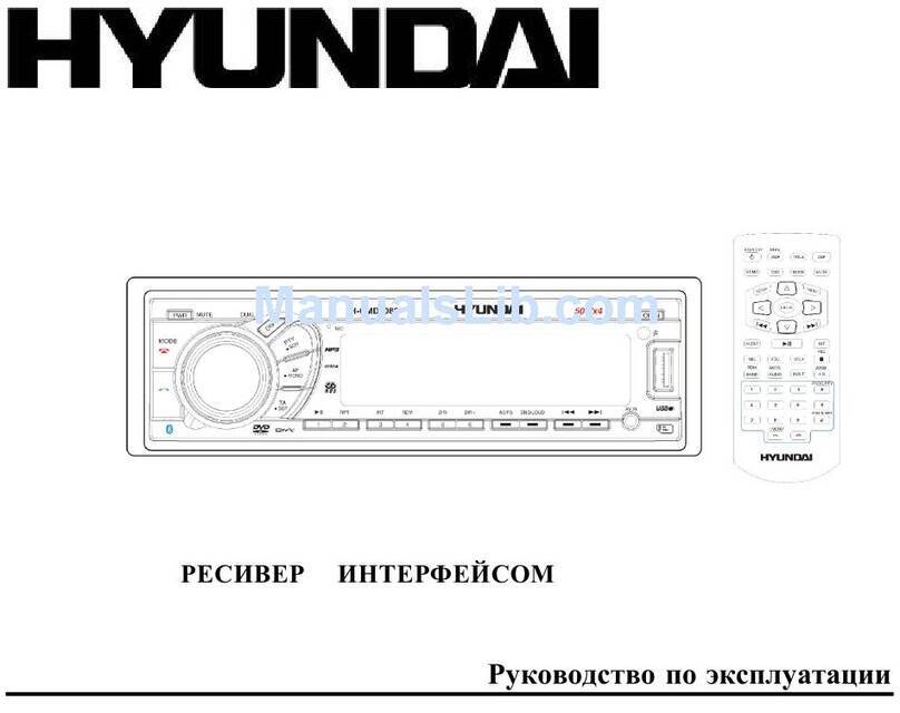 Hyundai DVD/CD/MP3 Receiver with Bluetooth H-CMD7086 User manual