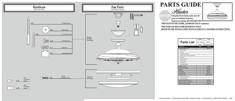 Hunter 21425 Parts guide