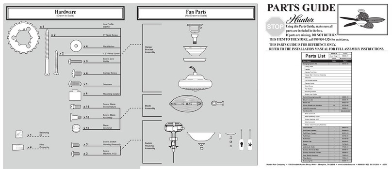 Hunter Curacao 21317 Parts guide