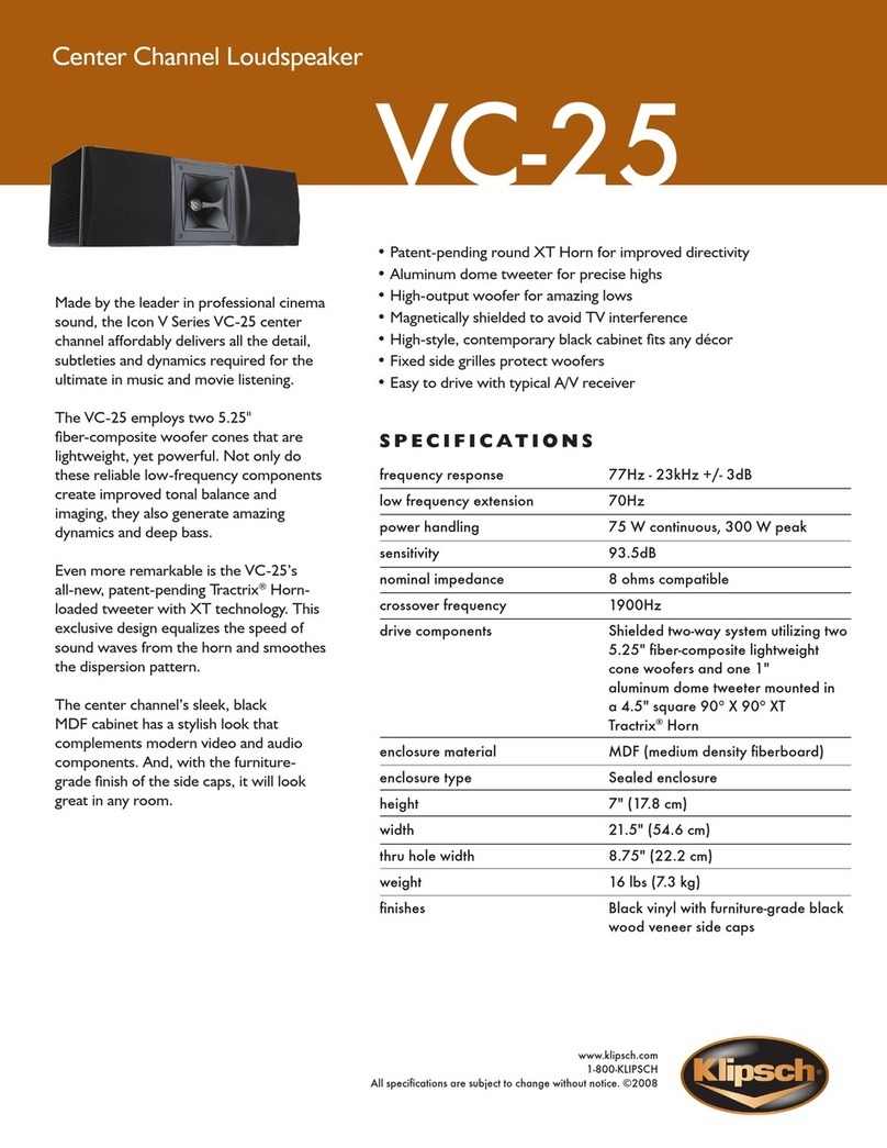 Klipsch VC-25 User manual
