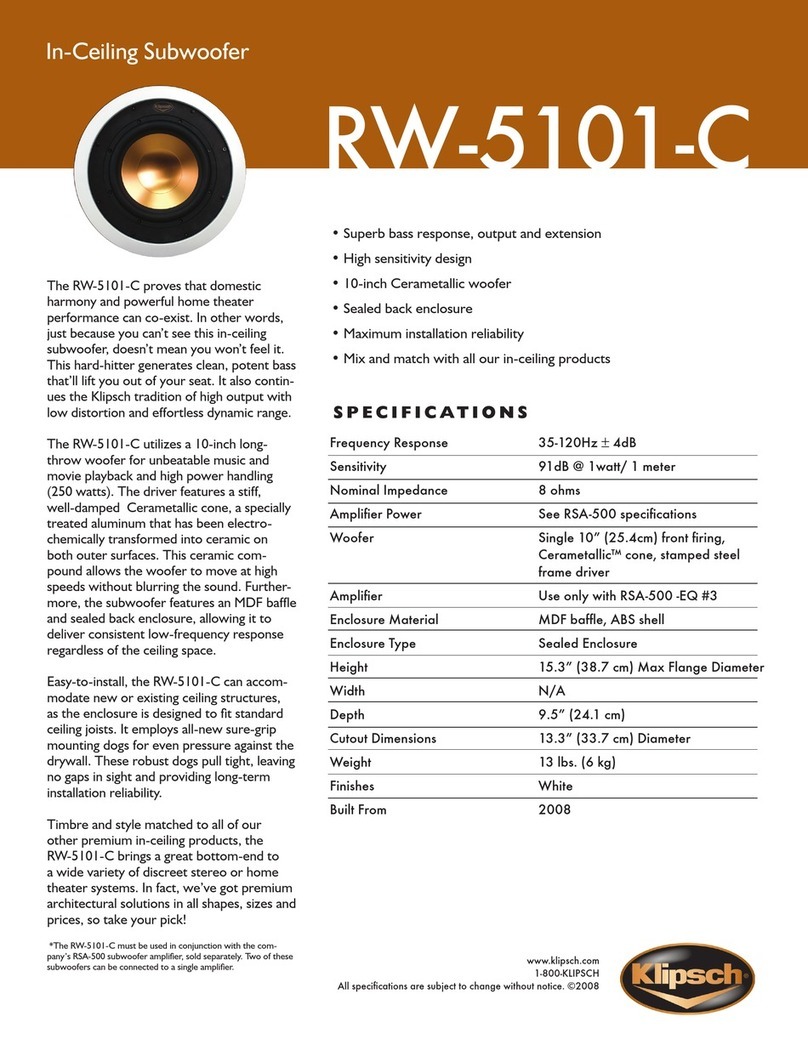 Klipsch RW-5101-C Specifications