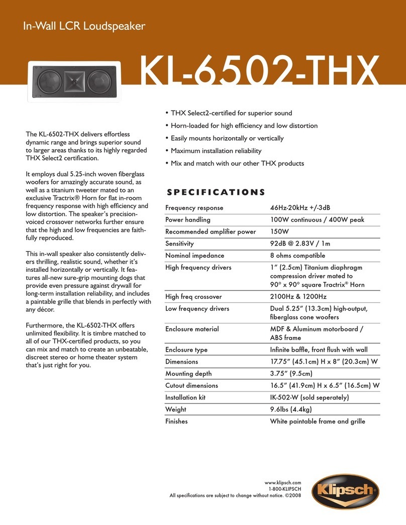 Klipsch KL-6502-THX User manual