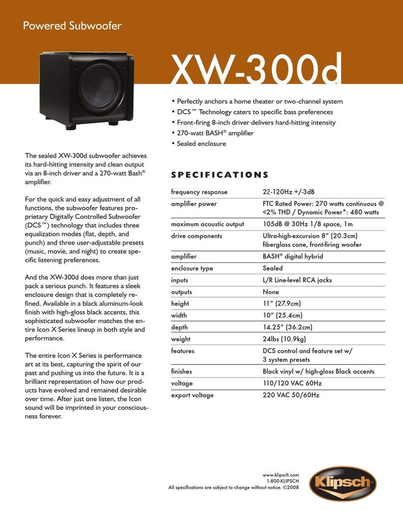 Klipsch Icon XW-300d Specifications