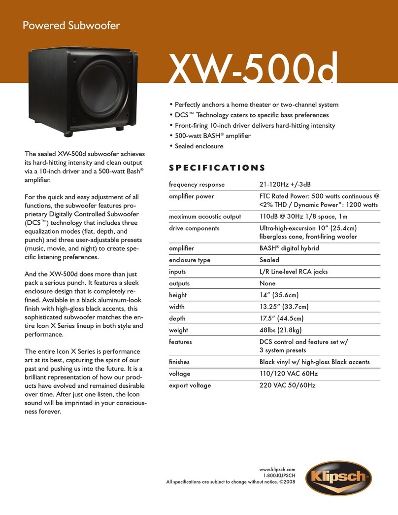 Klipsch Icon XW-500d Specifications