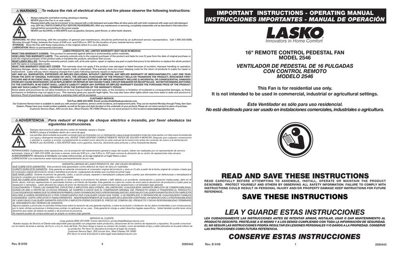 Lasko 2546 User manual