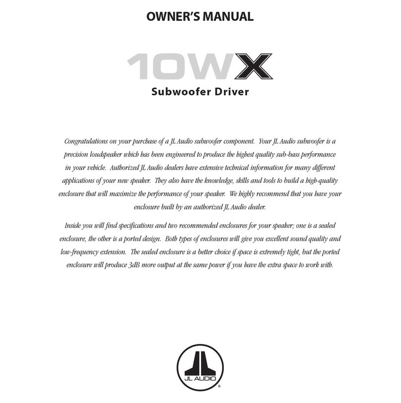 JL Audio 10WX owner's manual