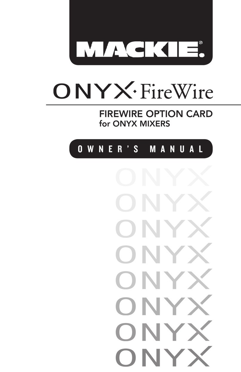 Mackie Firewire OPtion Card fot Onyx Mixer owner's manual