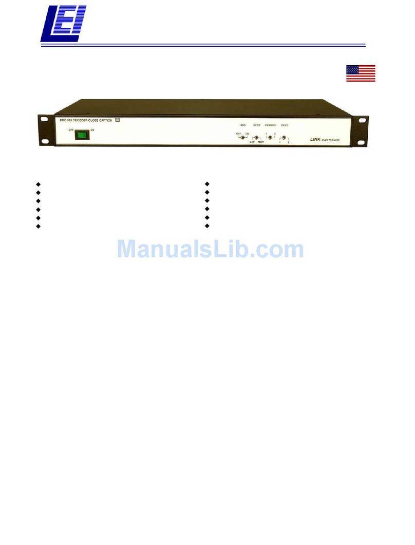 Link Closed Caption Decoder PDC-888 Specifications