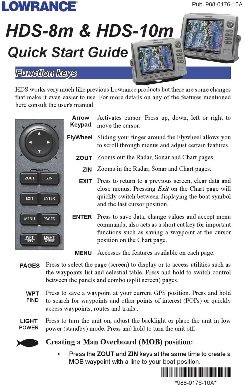 Lowrance HDS-10m quick start guide