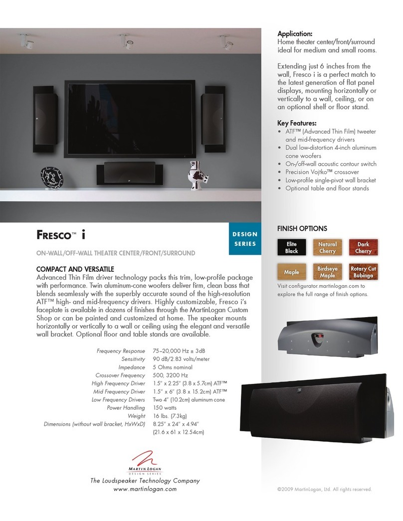 MartinLogan Fresco i On-Wall/Off-Wall Theatre User manual