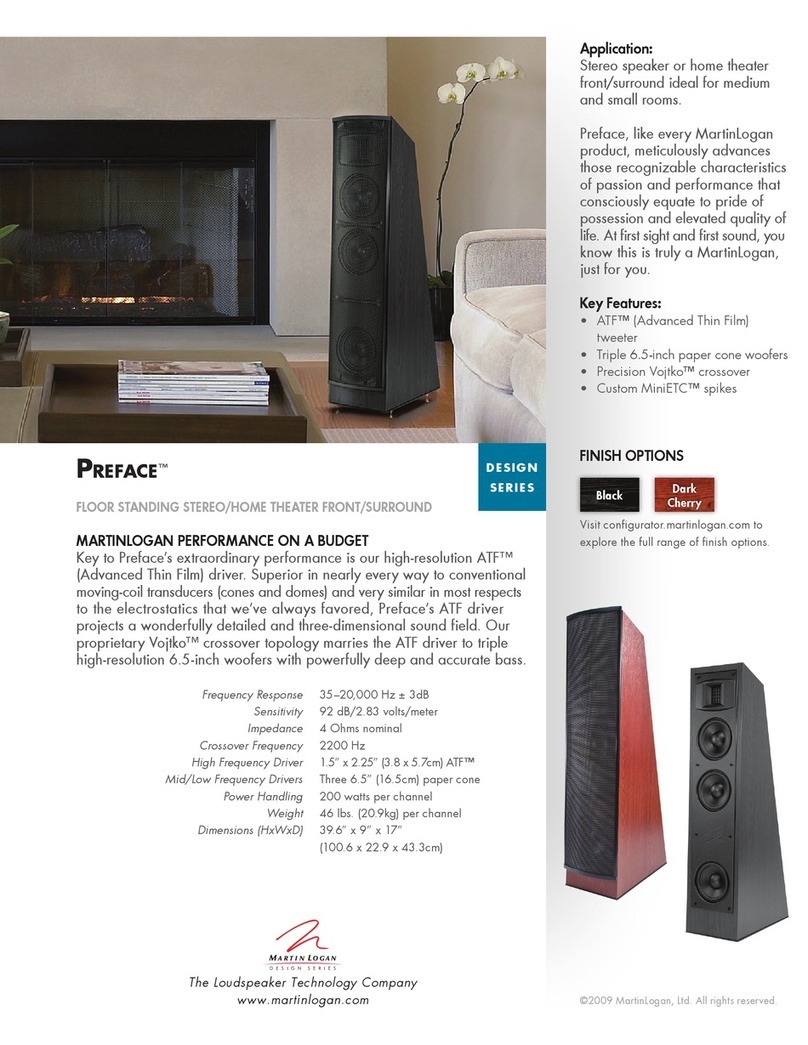 MartinLogan Preface Brochure & specs