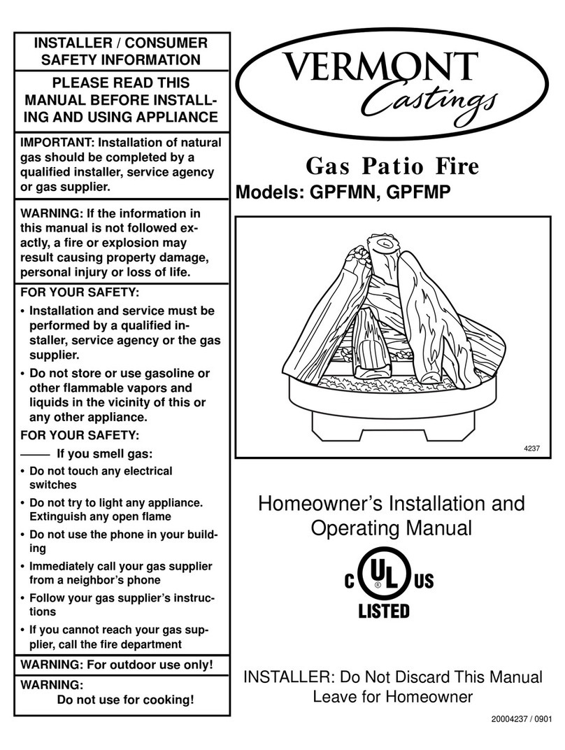 Vermont Castings GPFMN Homeowner's installation and operating manual