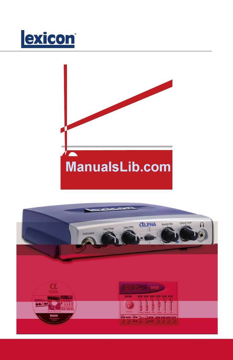 Lexicon Alpha Desktop Recording Studio User manual