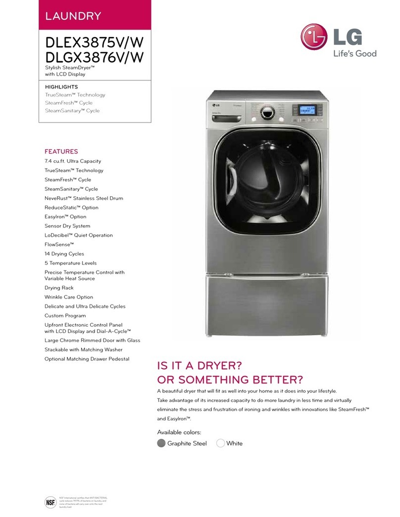 LG SteamDryer DLEX3875V User manual