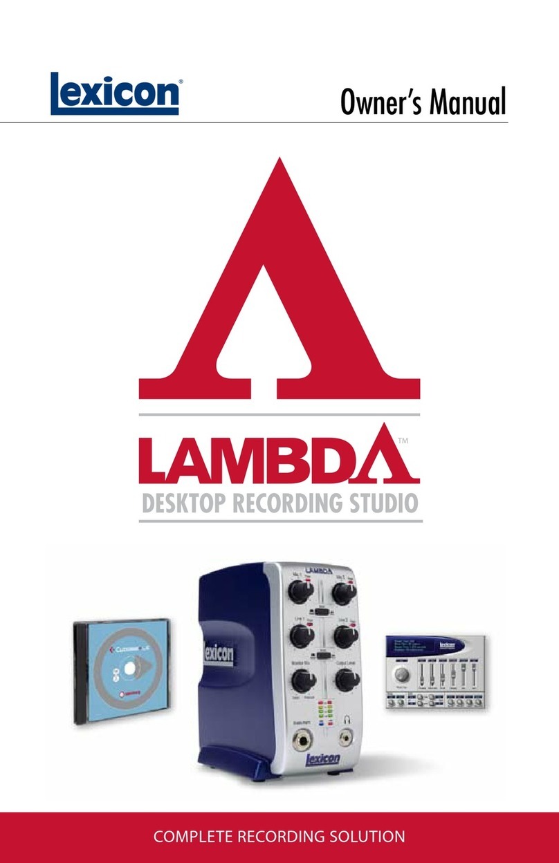 Lexicon Lambda Recording owner's manual