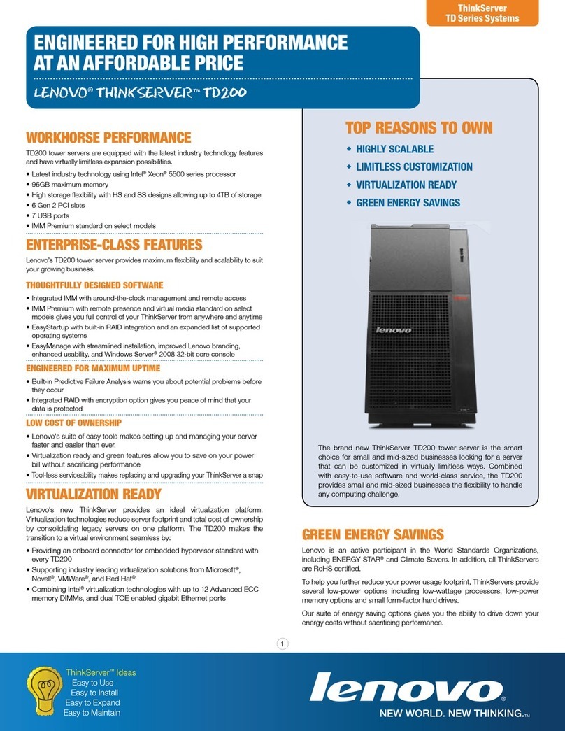 Lenovo ThinkServer TD200 User manual