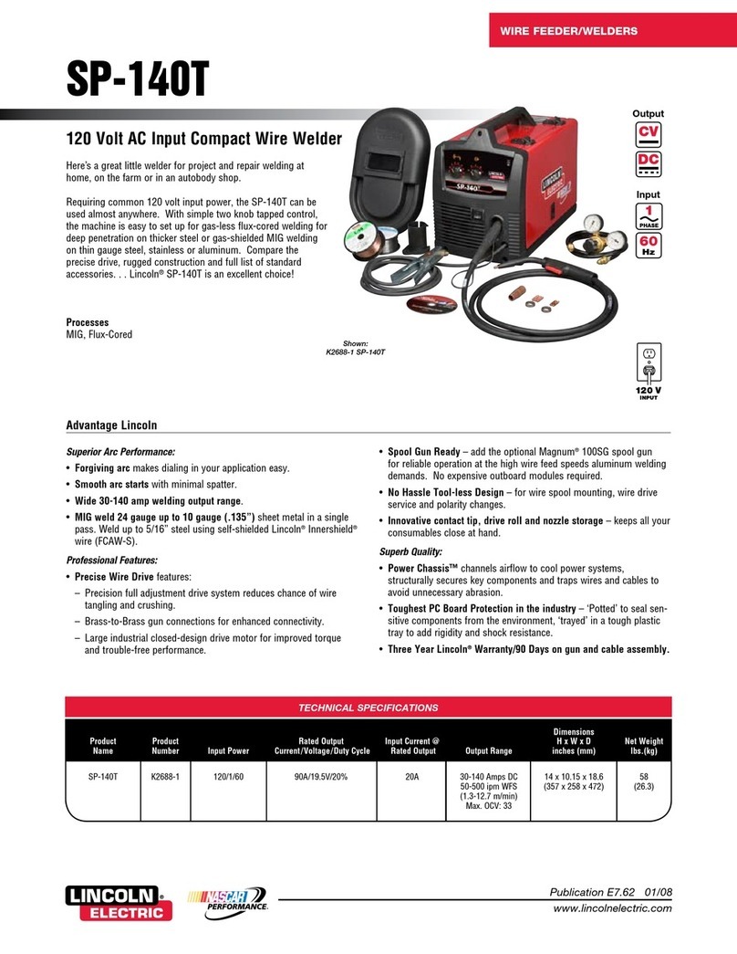 Lincoln Electric SP-140T Technical specifications
