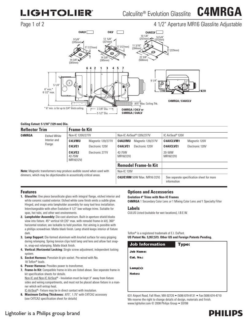 Lightolier Evolution Glasslite C4MRGA User manual