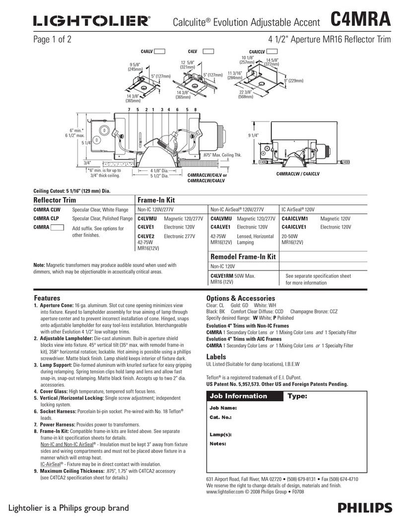 Lightolier Calculite HID Adjustable Accent C4MRA Specification sheet Lightolier Calculite HID Adjustable Accent C4MRA Specification sheet