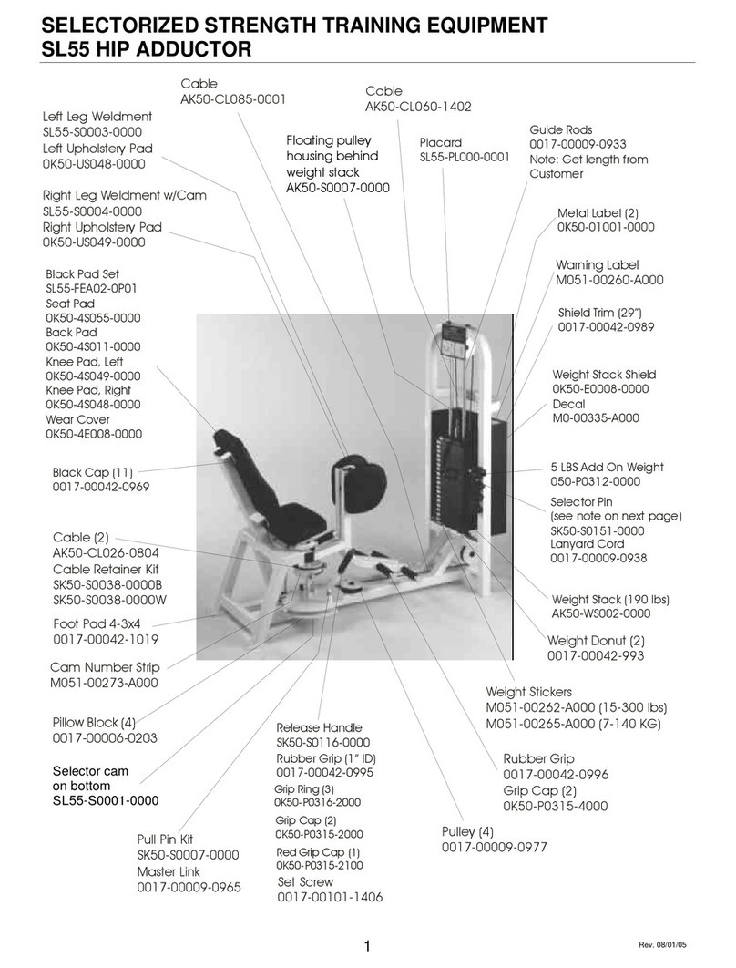 Life Fitness SL55 parts list Life Fitness SL55 parts list