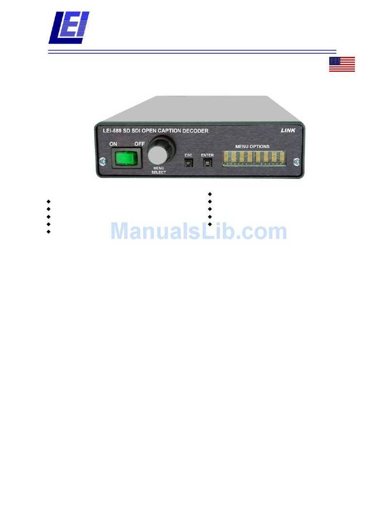 Link SD SDI Open Caption Decoder LEI-589 User manual