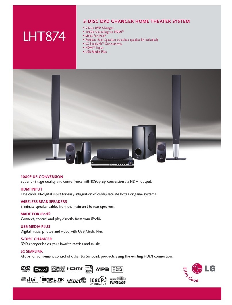 LG LHT874 -  Home Theater System User manual