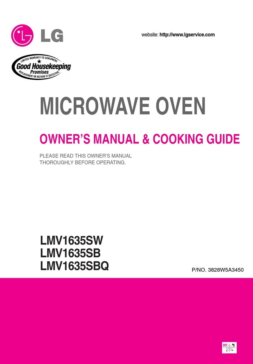 LG LMV1635SB Owner's manual & cooking guide